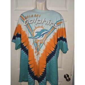 Vintage Miami Dolphins Shirt Mens 2XL Retro Tie Dye Loud NFL Apparel Trippy